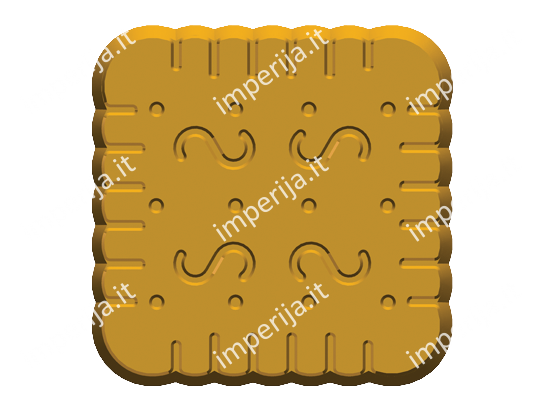 Modello 3d di biscotto quadrato biscotto n.254-1